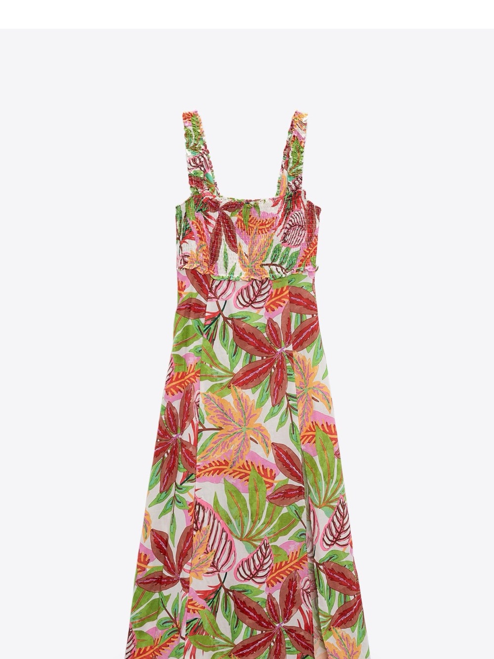 ZARA limited edition Tropical Pink Floral Maxi Dress with Side Slit - Picture 4 of 4
